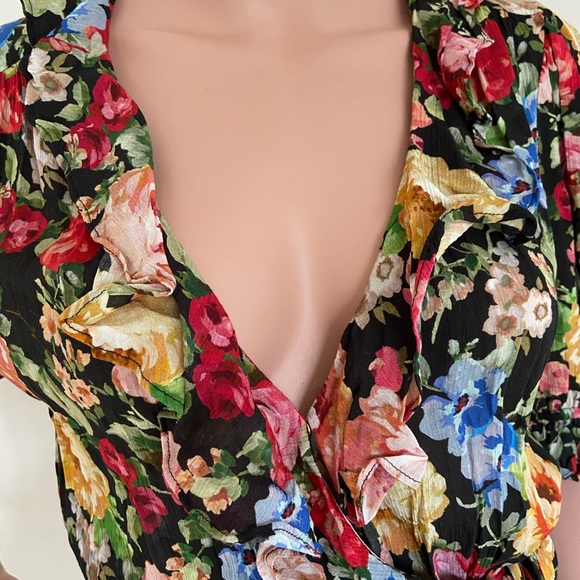 Cha Cha Wrap Dress in Black Floral - Picture 4 of 12